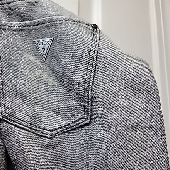 Guess Women's Mid-Rise Sexy Palazzo Shimmer Gray Jeans 27W x 30L - NEW - Picture 13 of 13